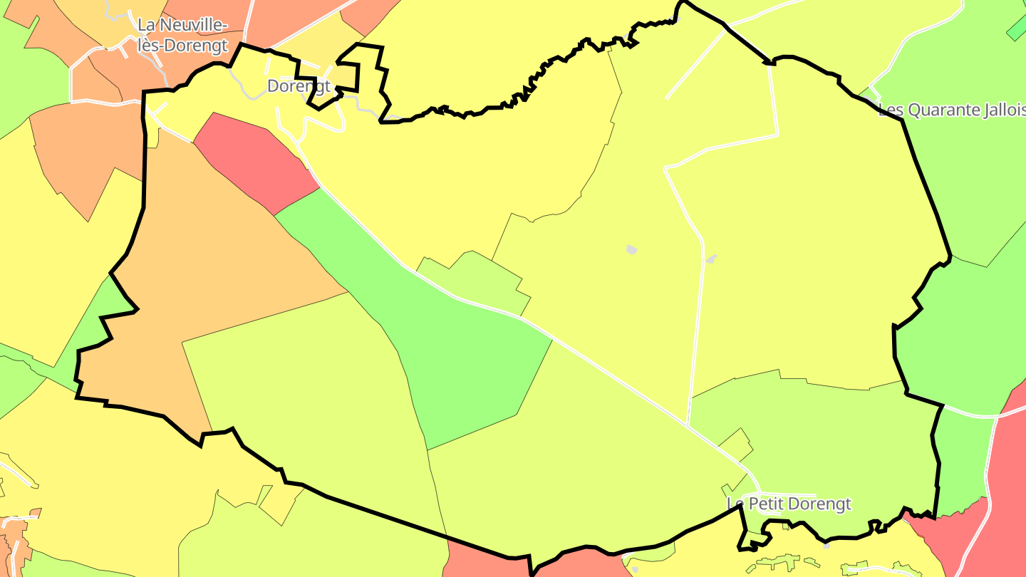Carte des prix de l'immobilier Dorengt