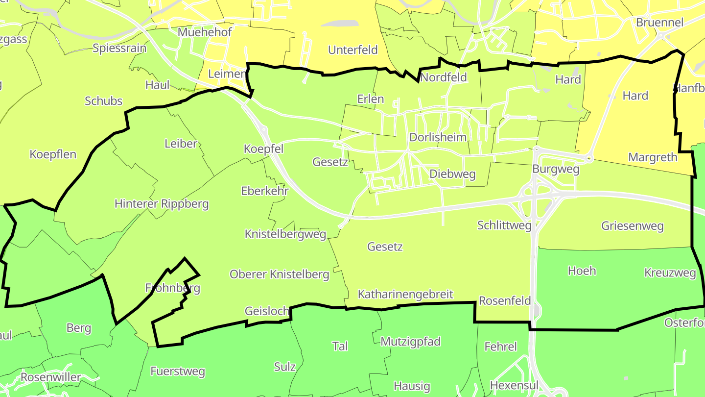 Carte des prix de l'immobilier Dorlisheim