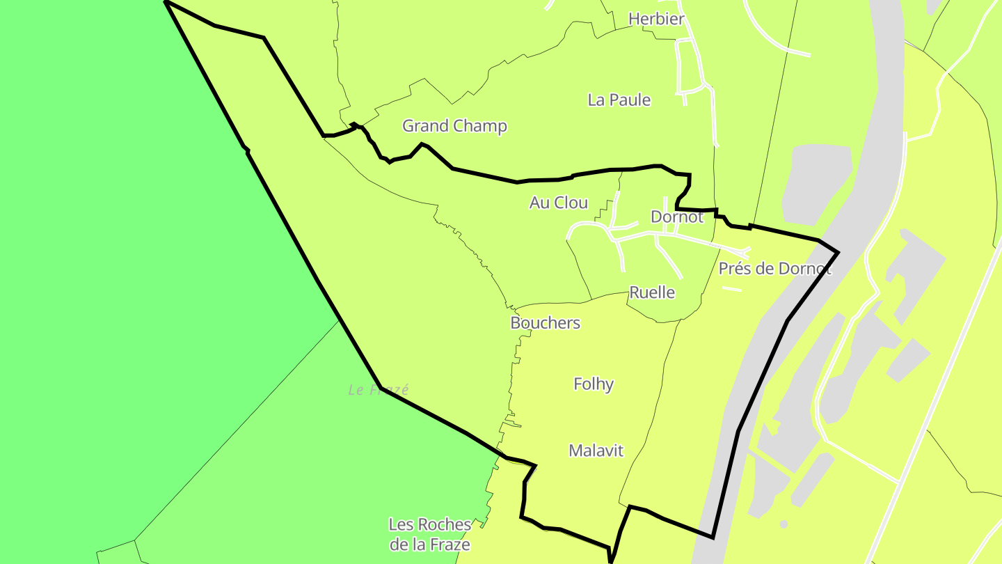 Carte des prix de l'immobilier Dornot