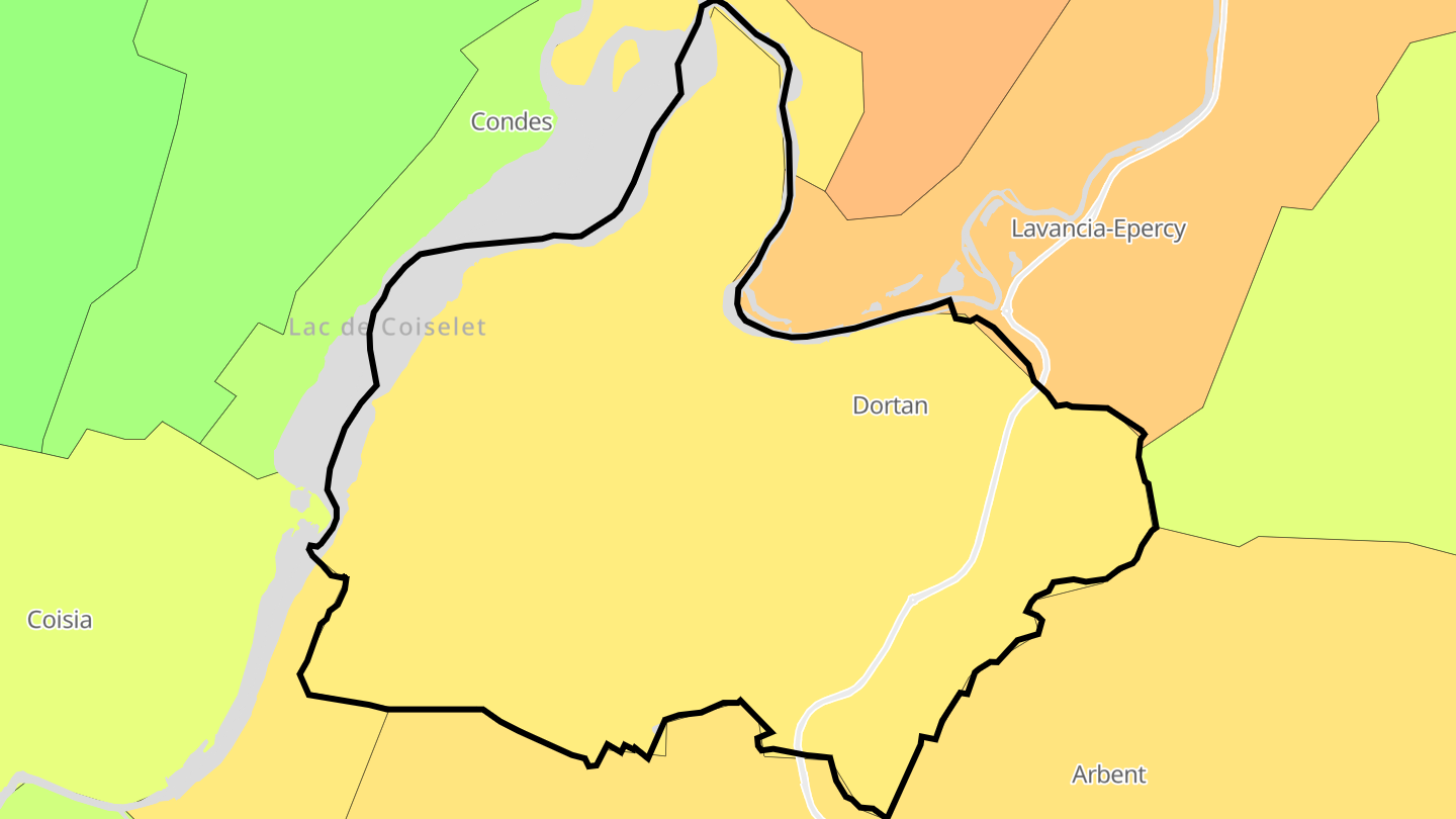 Carte des prix de l'immobilier Dortan