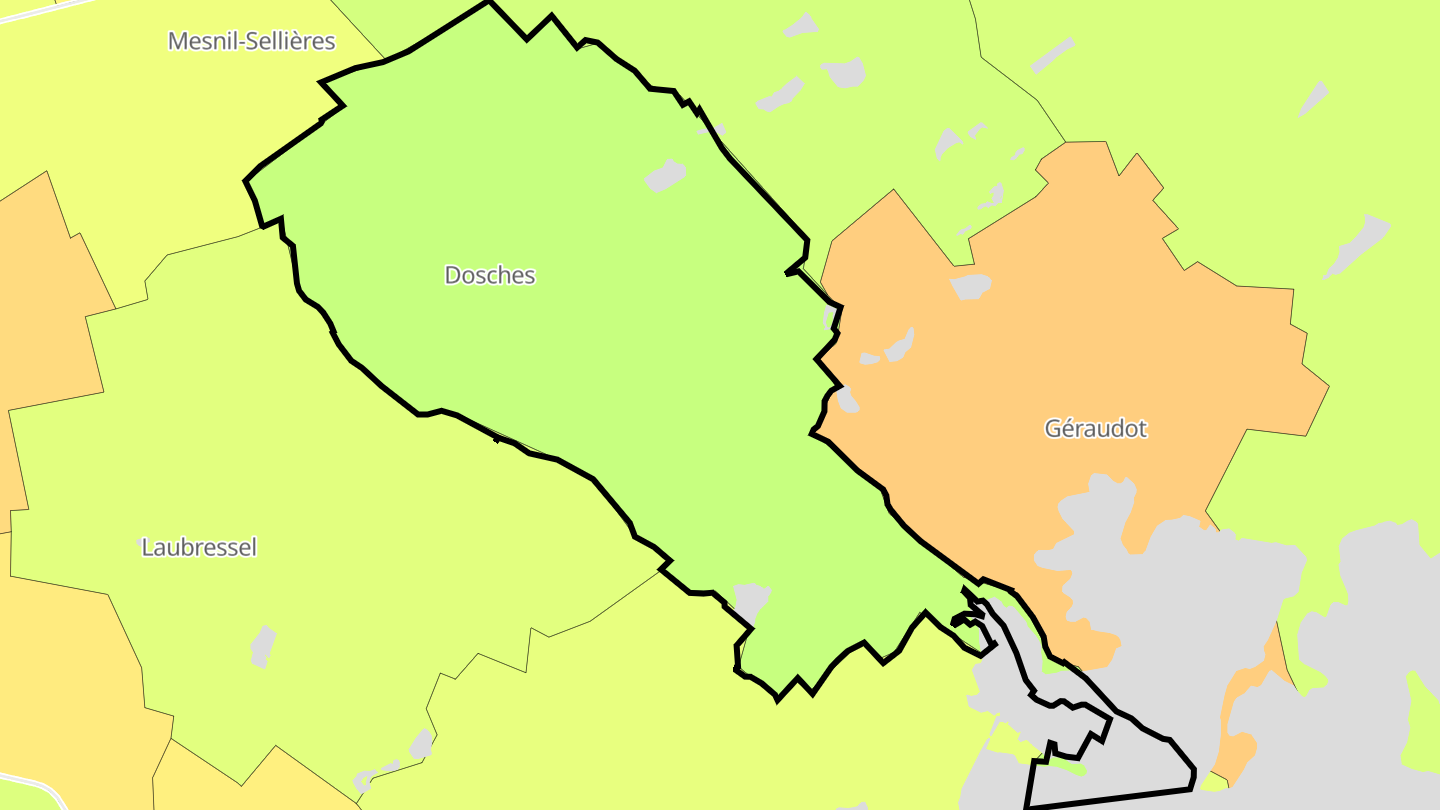 Carte des prix de l'immobilier Dosches