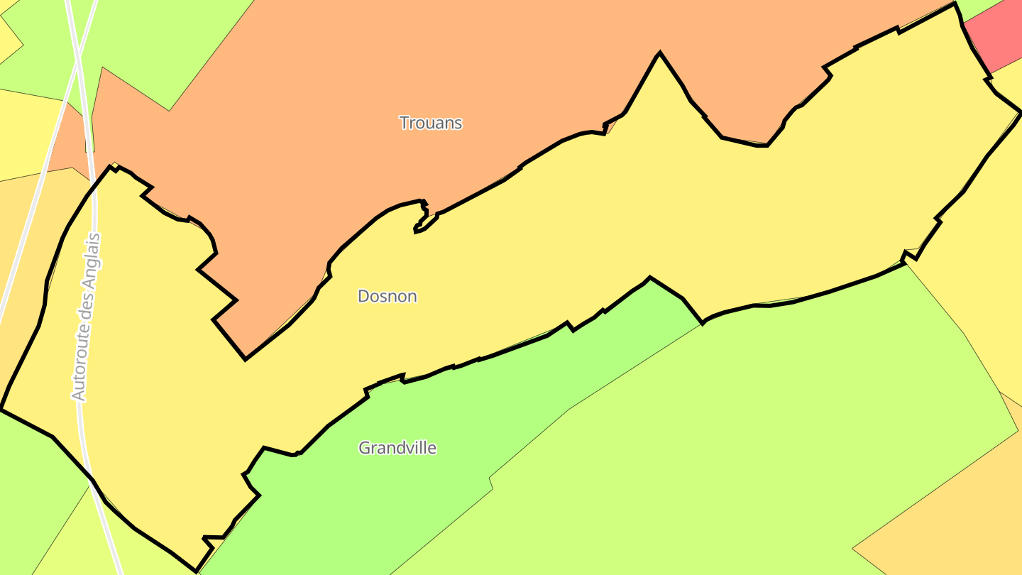 Carte des prix de l'immobilier Dosnon