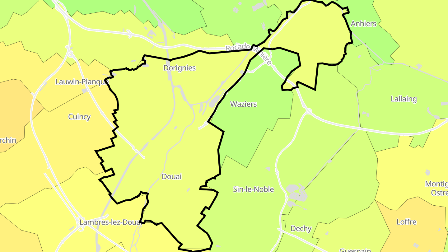 Carte des prix de l'immobilier Douai