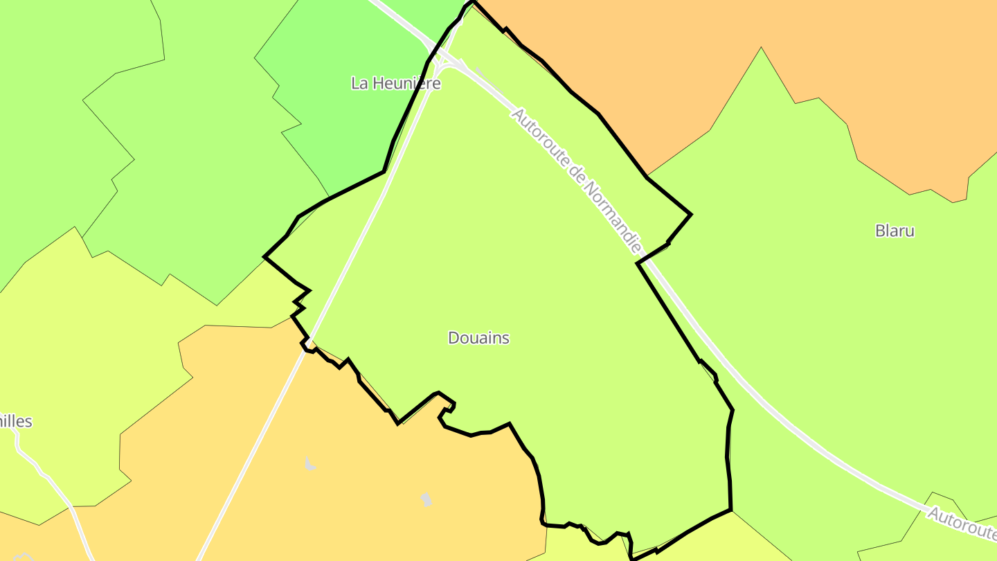 Carte des prix de l'immobilier Douains
