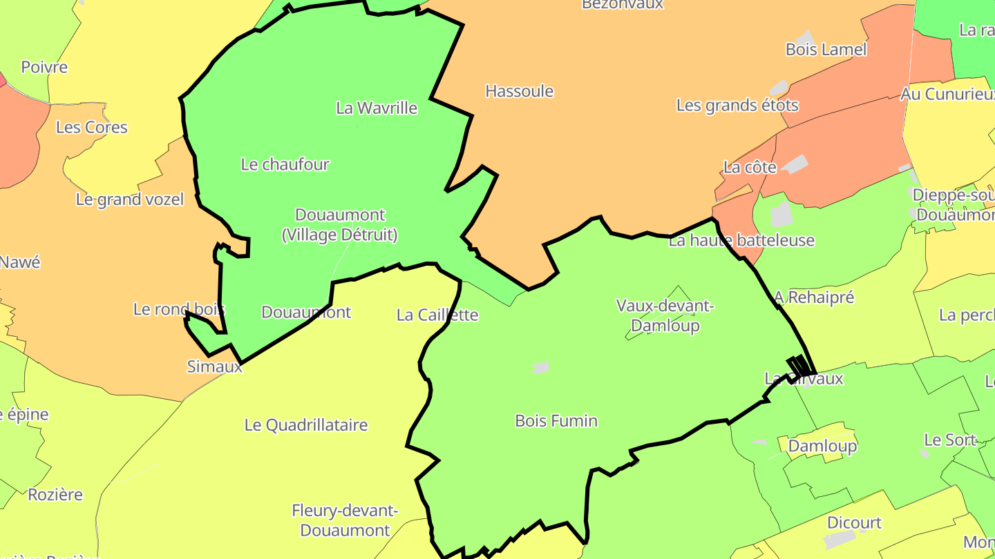 Carte des prix de l'immobilier Douaumont-Vaux