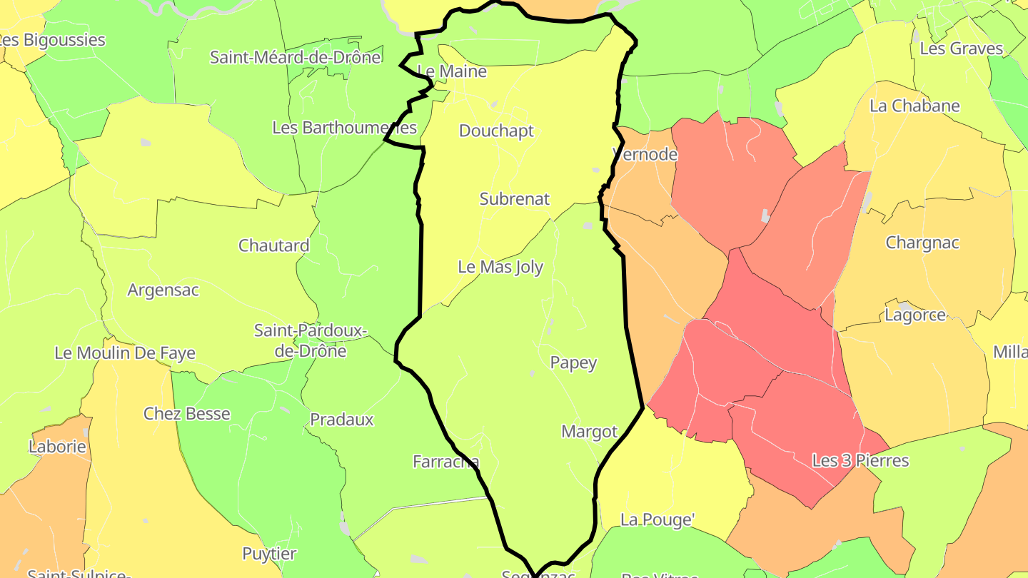 Carte des prix de l'immobilier Douchapt