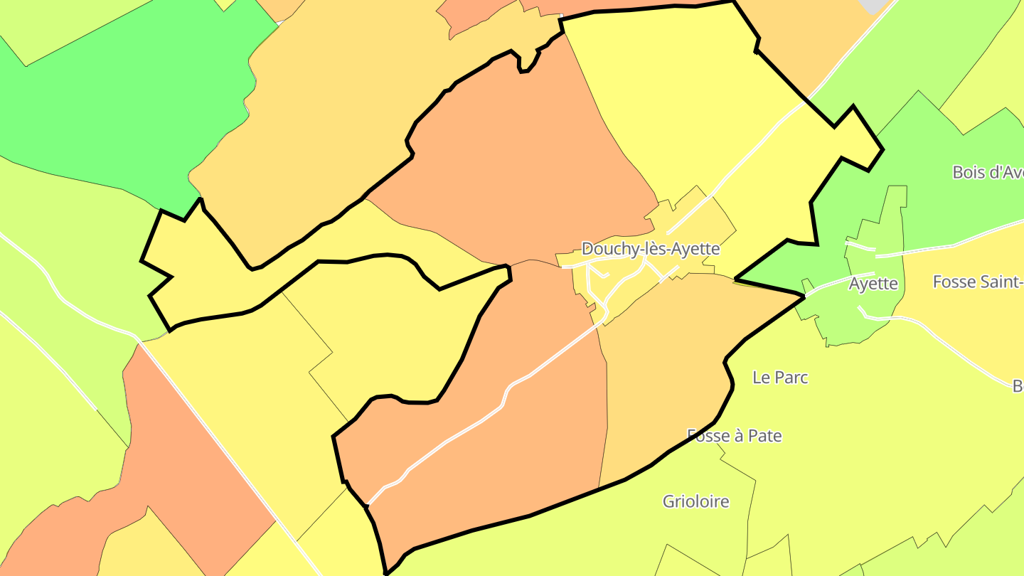 Carte des prix de l'immobilier Douchy-lès-Ayette