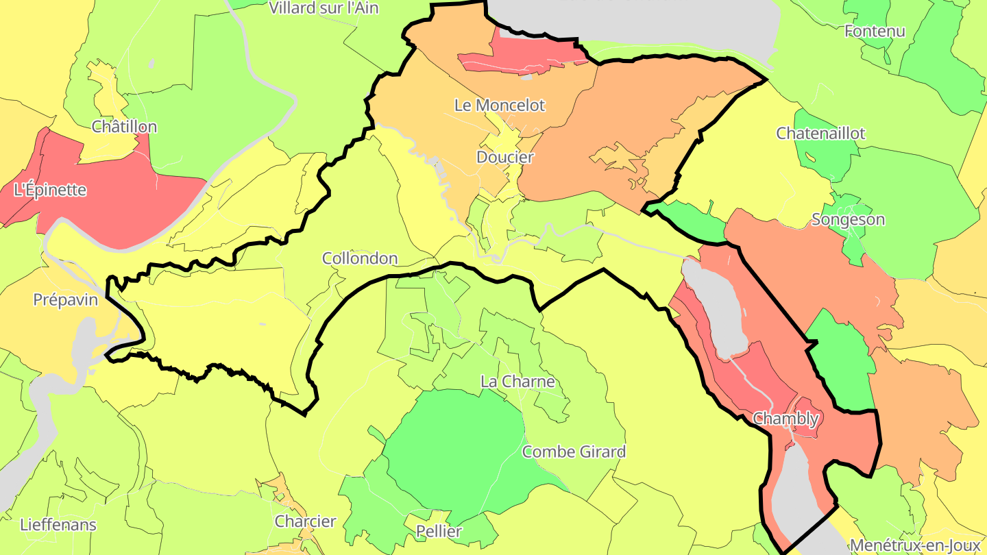 Carte des prix de l'immobilier Doucier