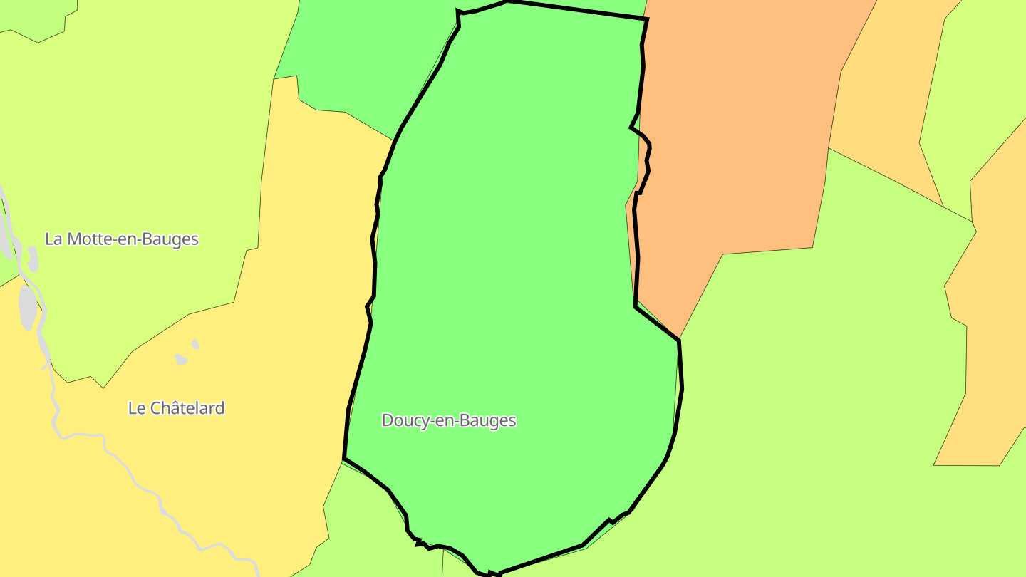 Carte des prix de l'immobilier Doucy-en-Bauges