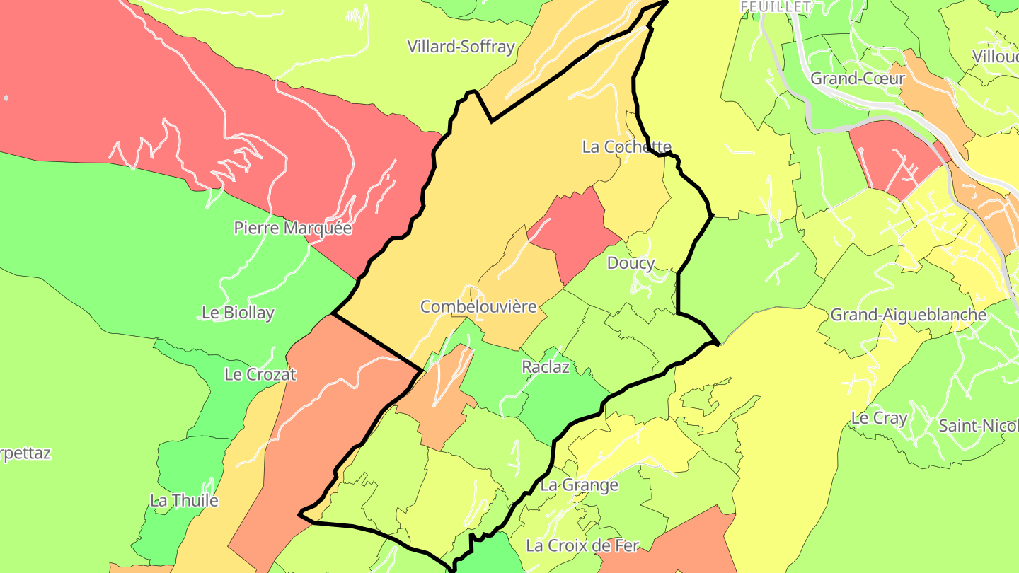 Carte des prix de l'immobilier Doucy