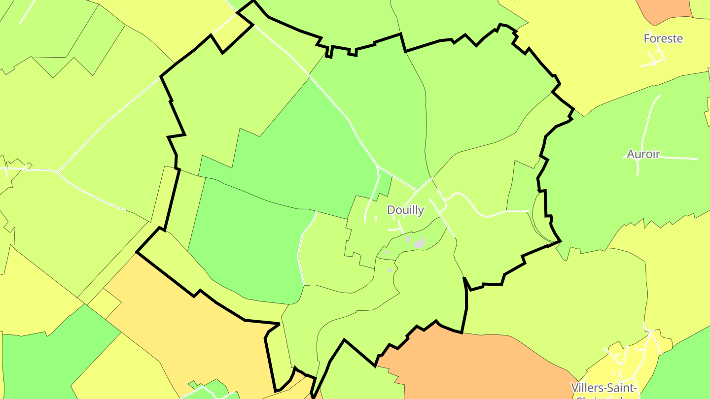 Carte des prix de l'immobilier Douilly