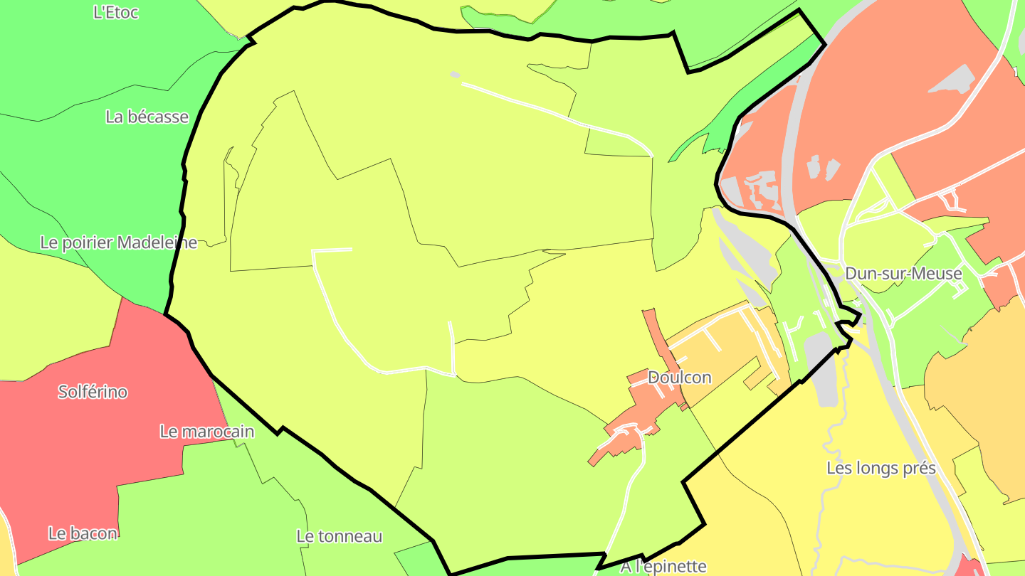Carte des prix de l'immobilier Doulcon