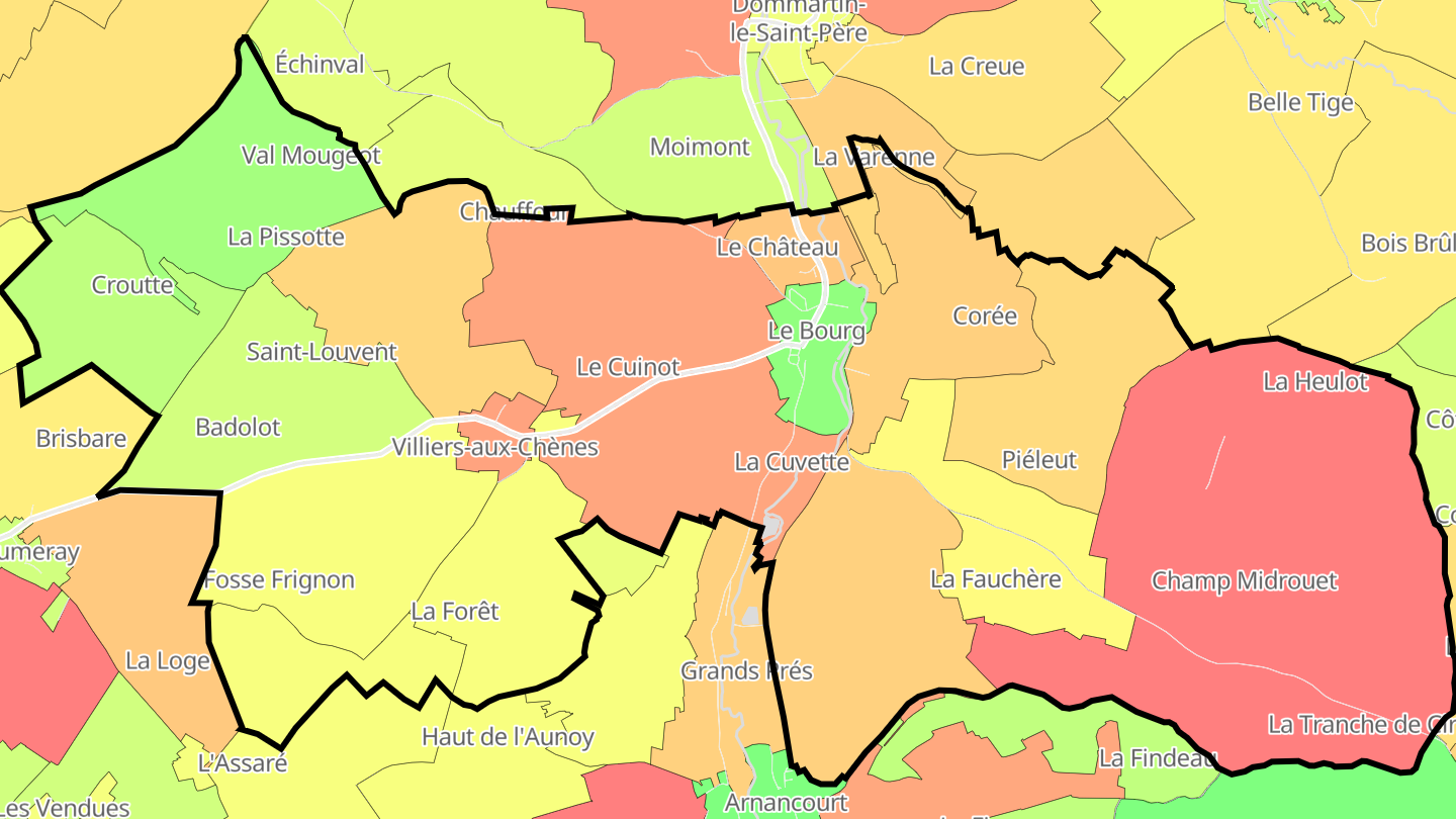 Carte des prix de l'immobilier Doulevant-le-Château