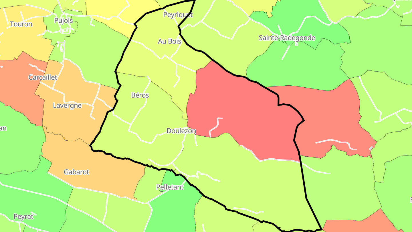 Carte des prix de l'immobilier Doulezon