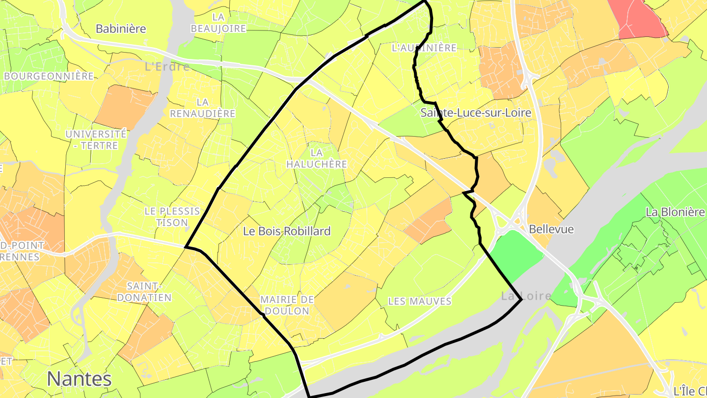 Carte des prix de l'immobilier Doulon - Bottière