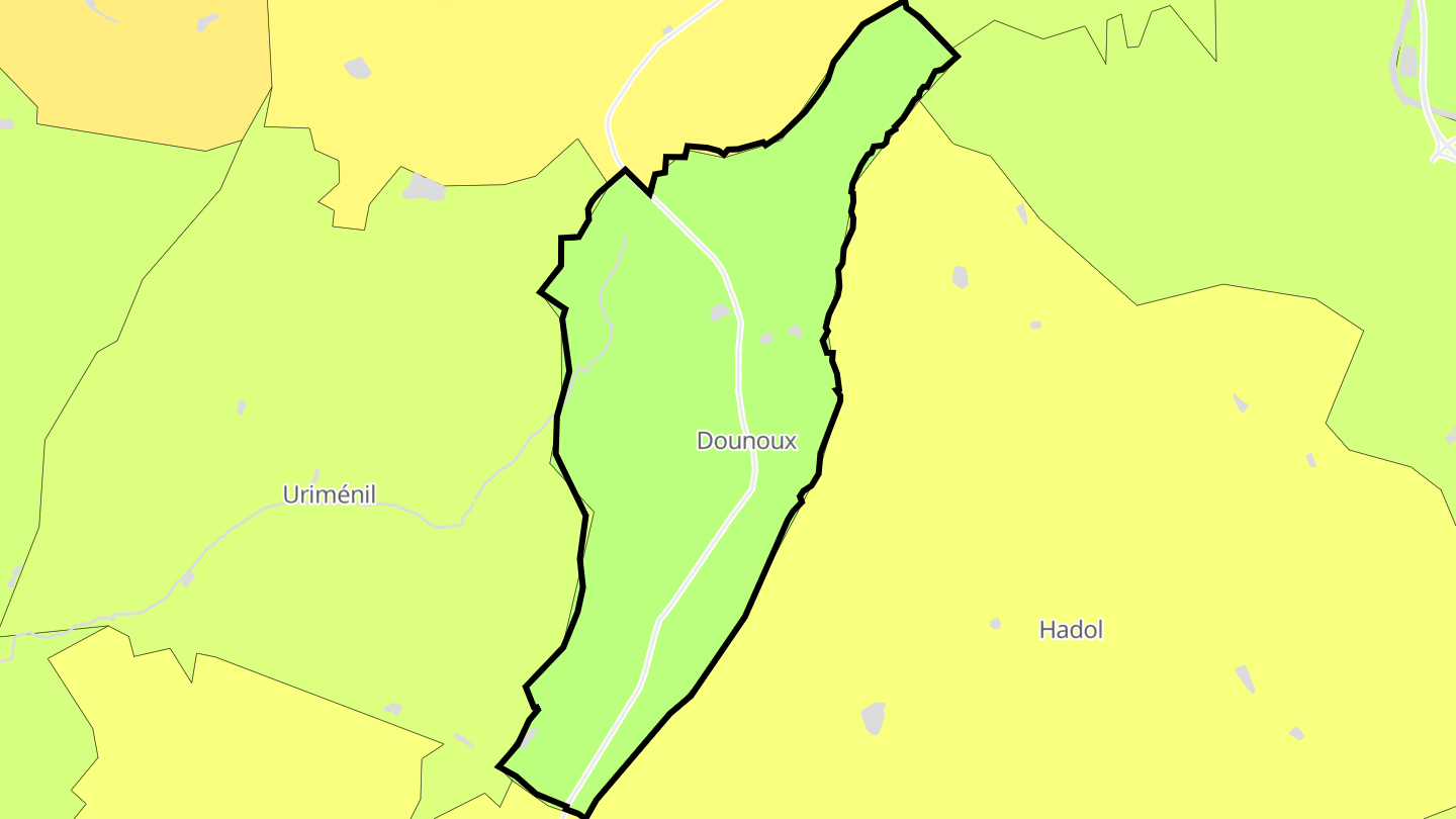 Carte des prix de l'immobilier Dounoux