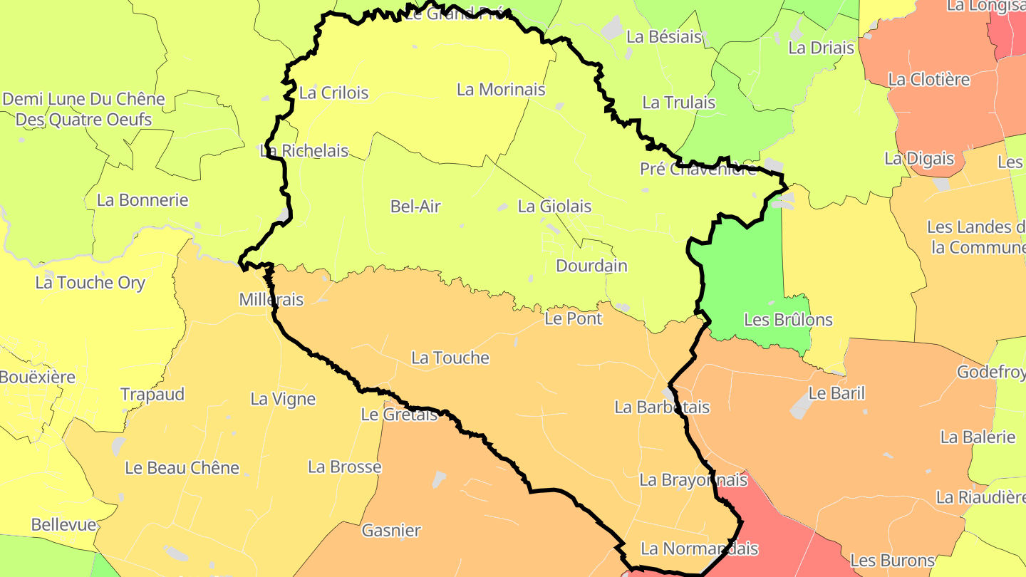 Carte des prix de l'immobilier Dourdain