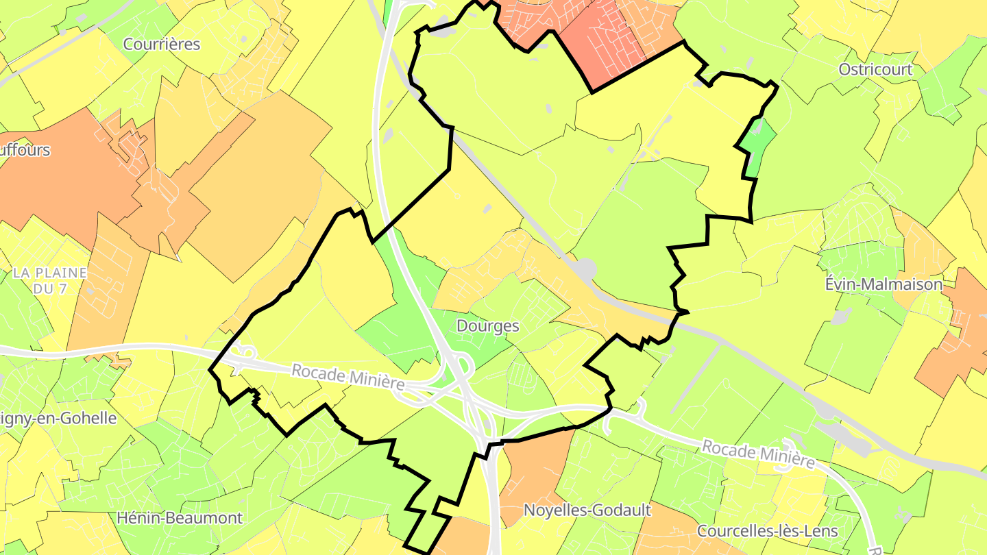 Carte des prix de l'immobilier Dourges