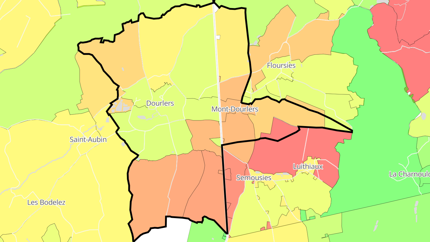 Carte des prix de l'immobilier Dourlers