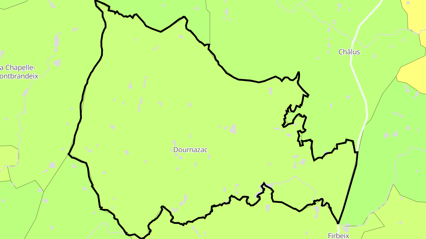 Carte des prix de l'immobilier Dournazac