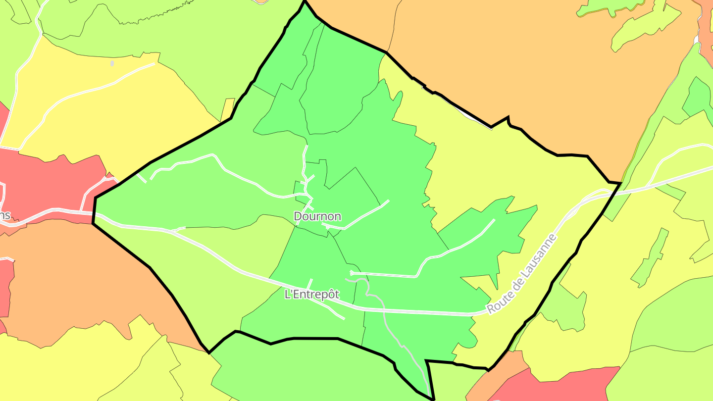 Carte des prix de l'immobilier Dournon
