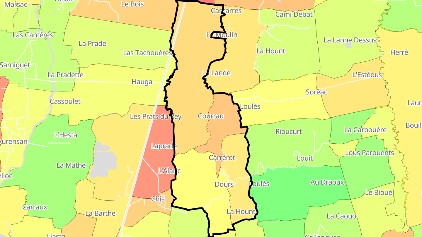 Carte des prix de l'immobilier Dours