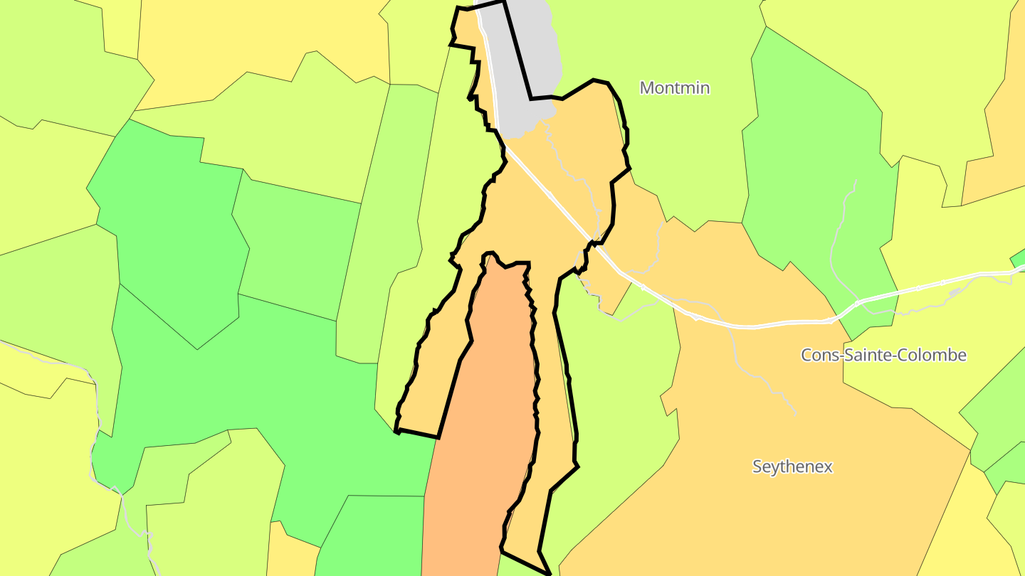 Carte des prix de l'immobilier Doussard