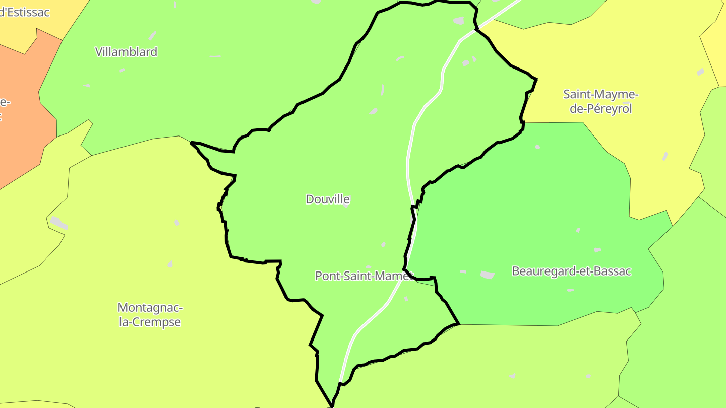 Carte des prix de l'immobilier Douville