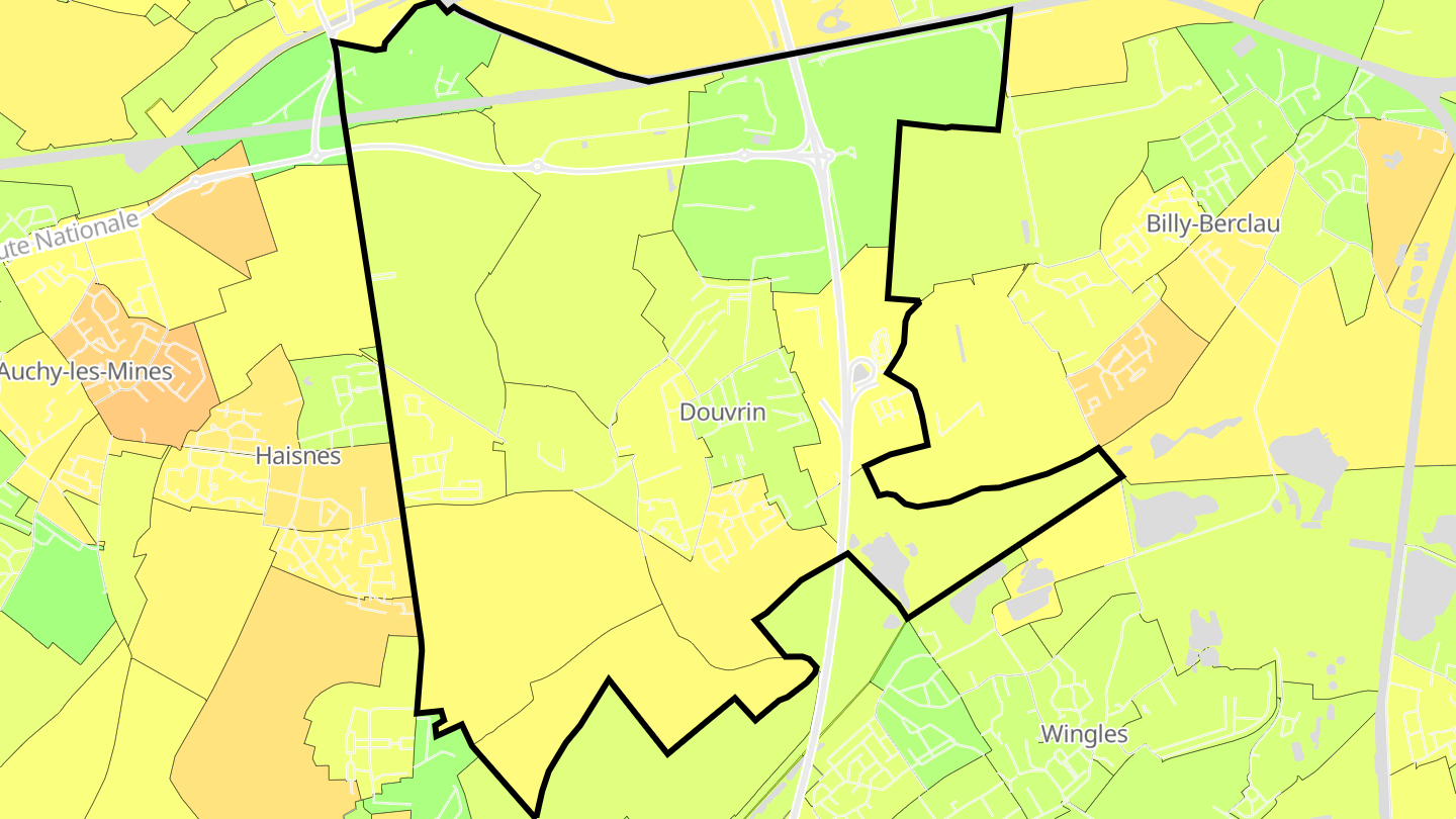Carte des prix de l'immobilier Douvrin