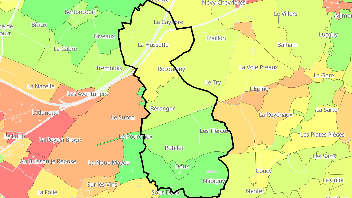 Carte des prix de l'immobilier Doux