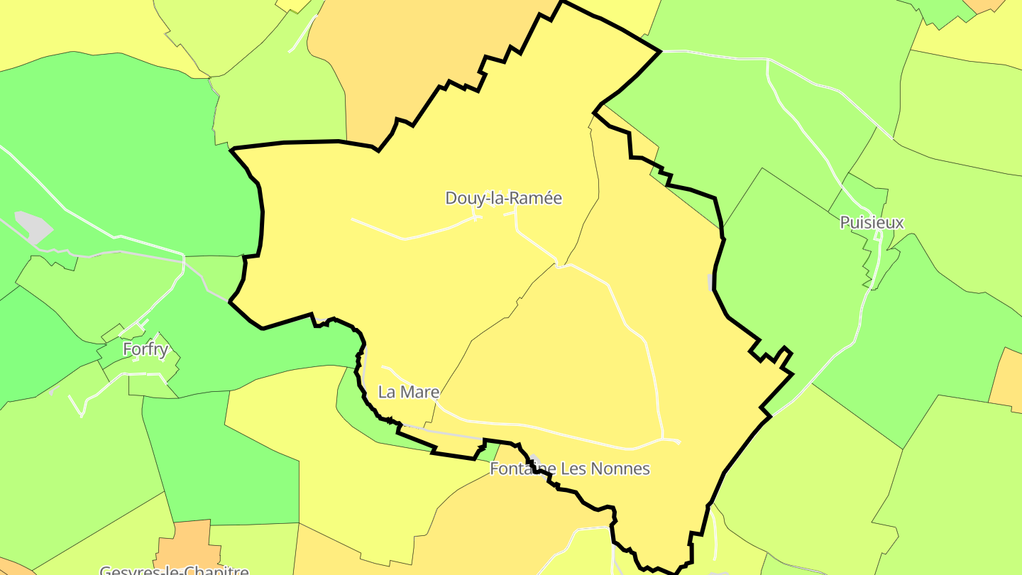 Carte des prix de l'immobilier Douy-la-Ramée