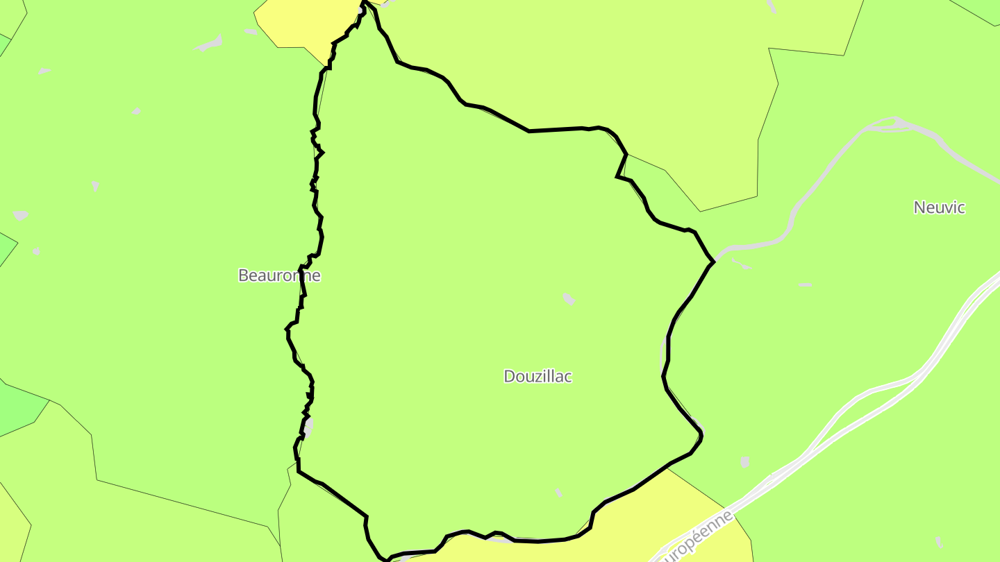 Carte des prix de l'immobilier Douzillac