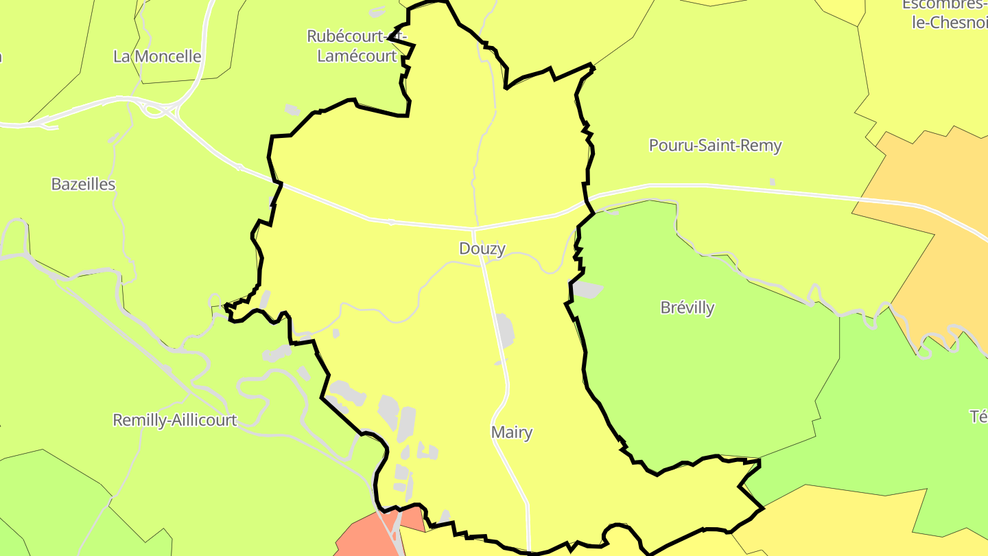 Carte des prix de l'immobilier Douzy
