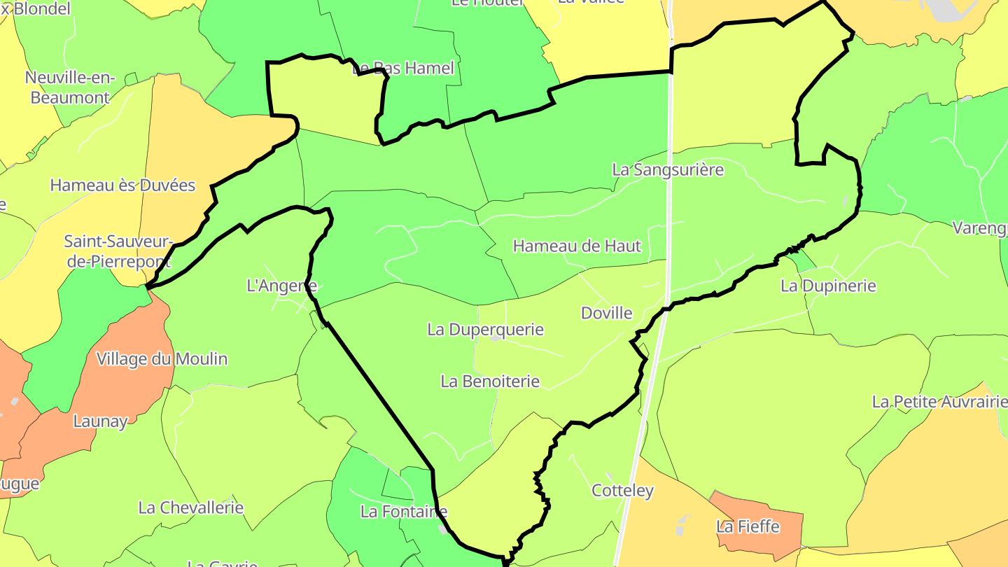 Carte des prix de l'immobilier Doville