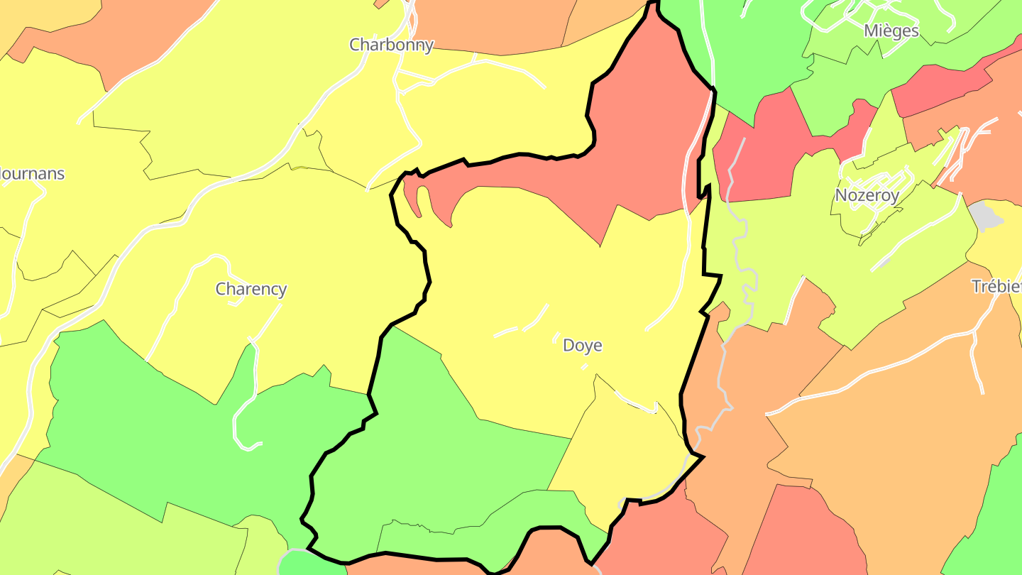 Carte des prix de l'immobilier Doye
