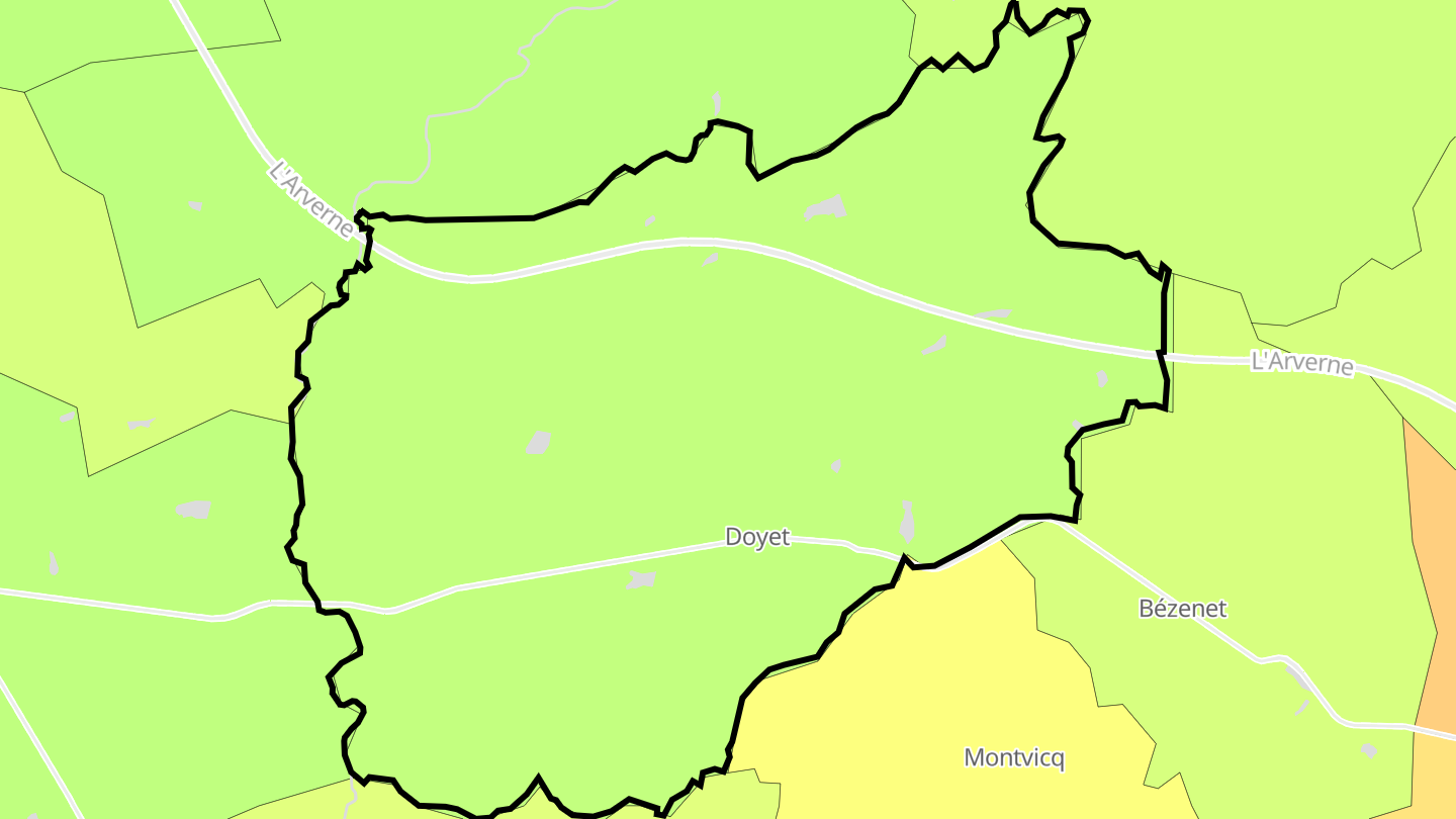 Carte des prix de l'immobilier Doyet