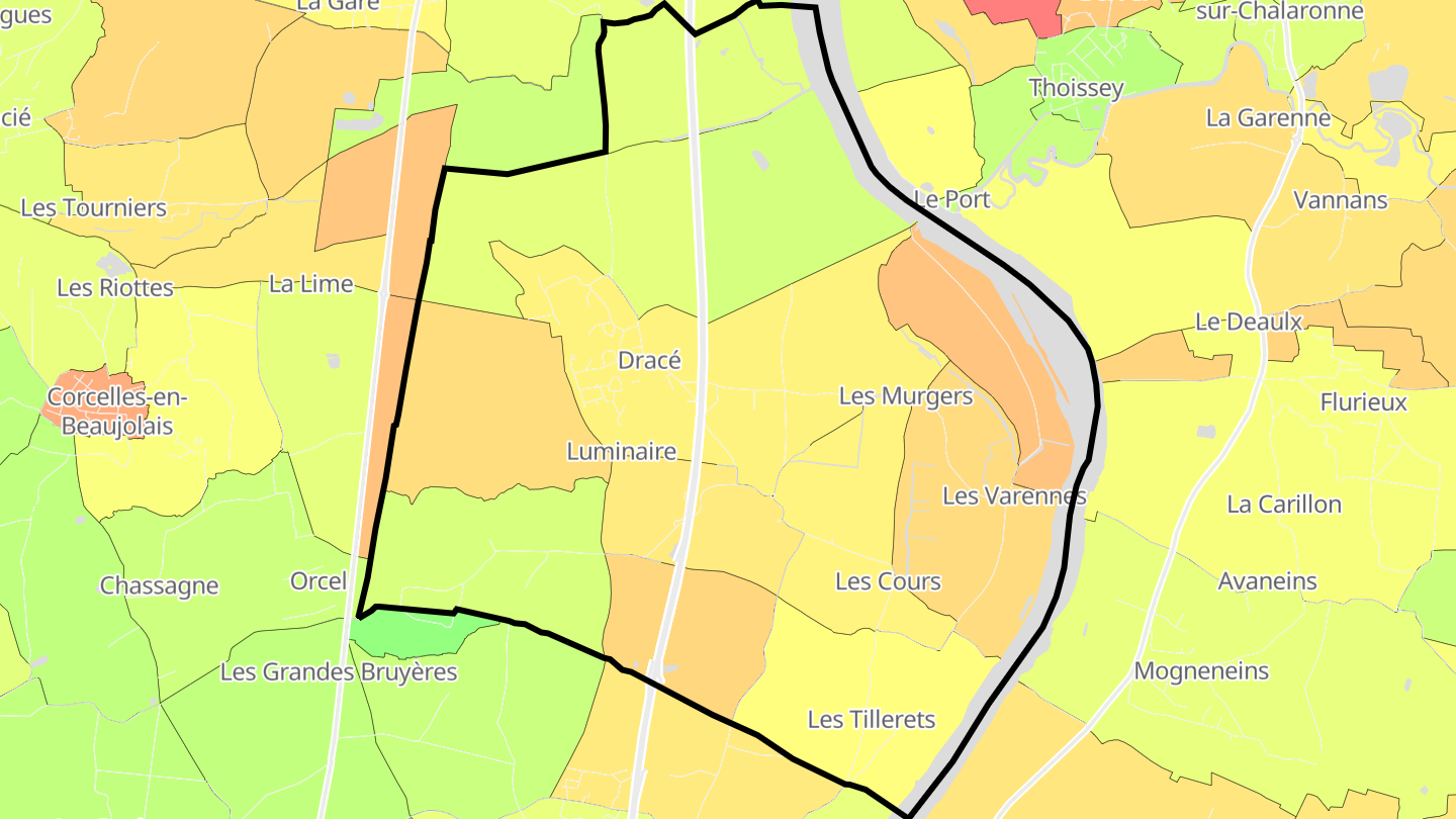 Carte des prix de l'immobilier Dracé