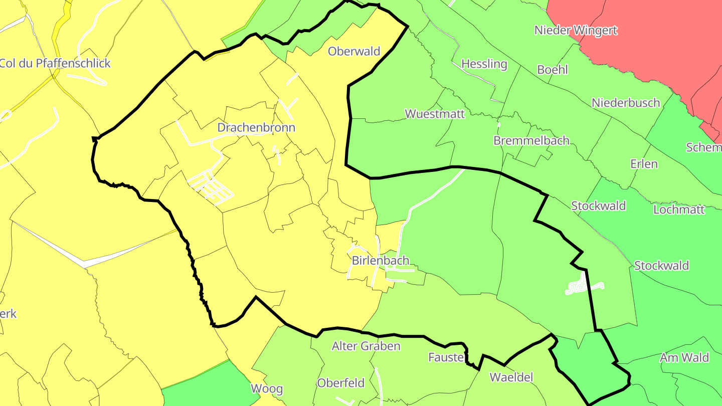 Carte des prix de l'immobilier Drachenbronn-Birlenbach