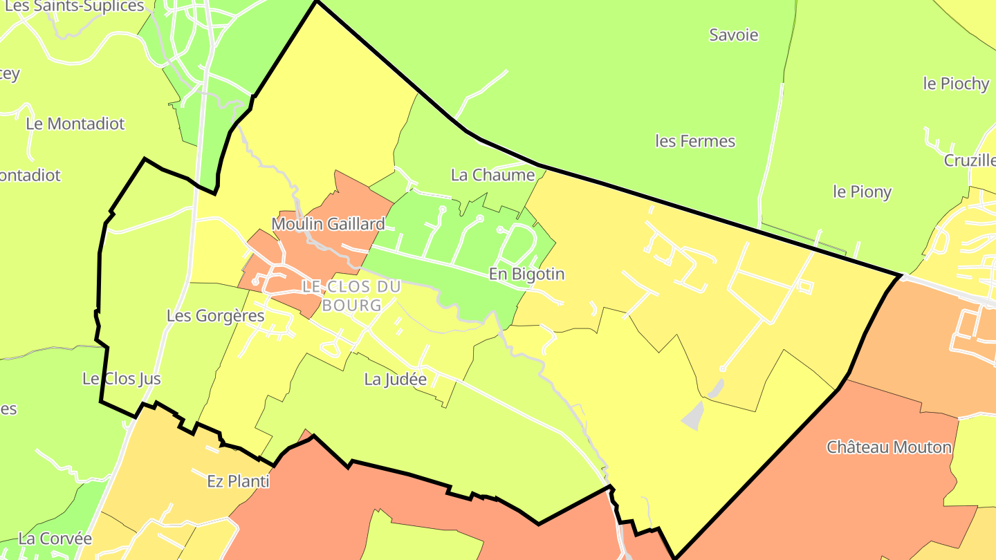 Carte des prix de l'immobilier Dracy-le-Fort