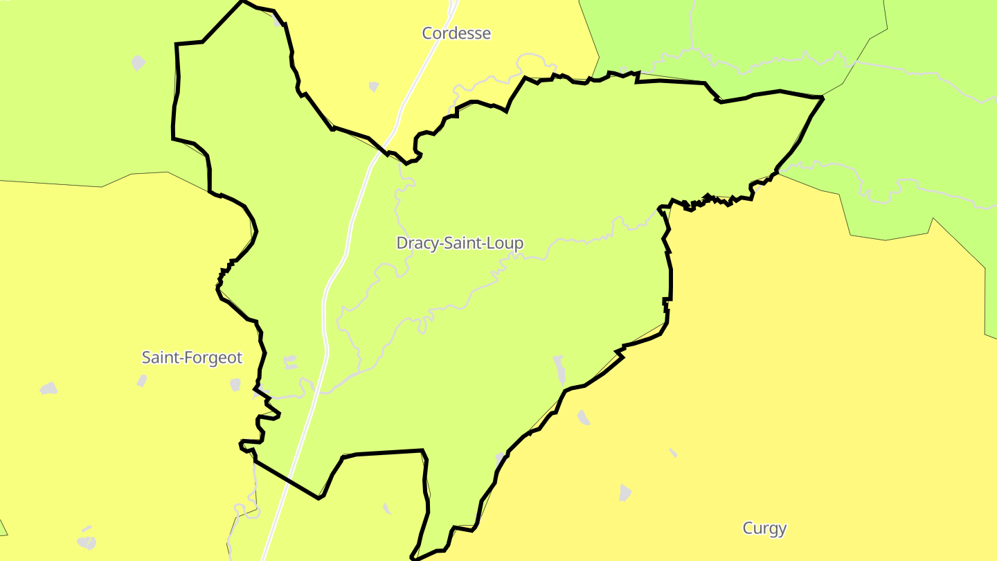 Carte des prix de l'immobilier Dracy-Saint-Loup