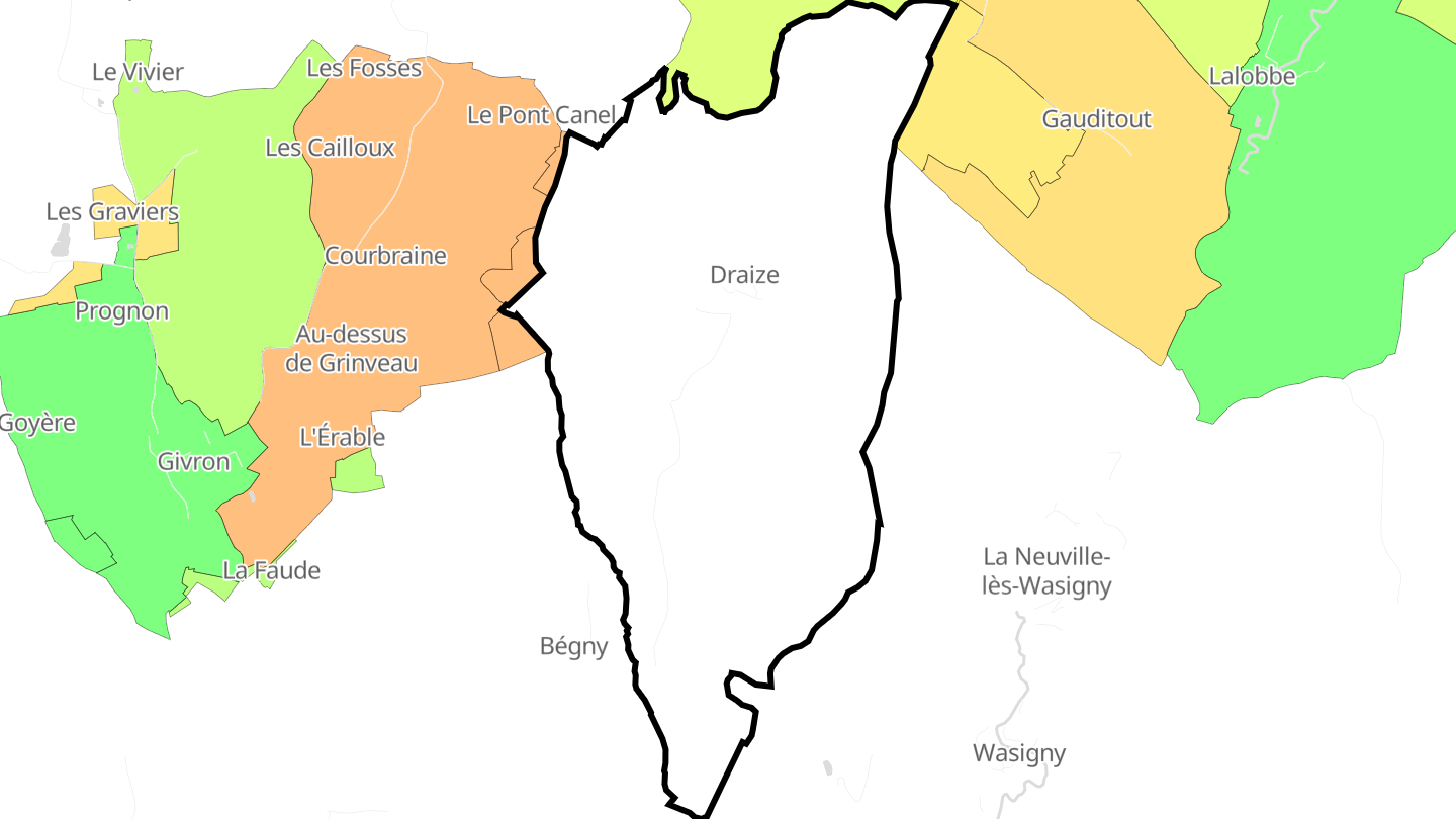 Carte des prix de l'immobilier Draize