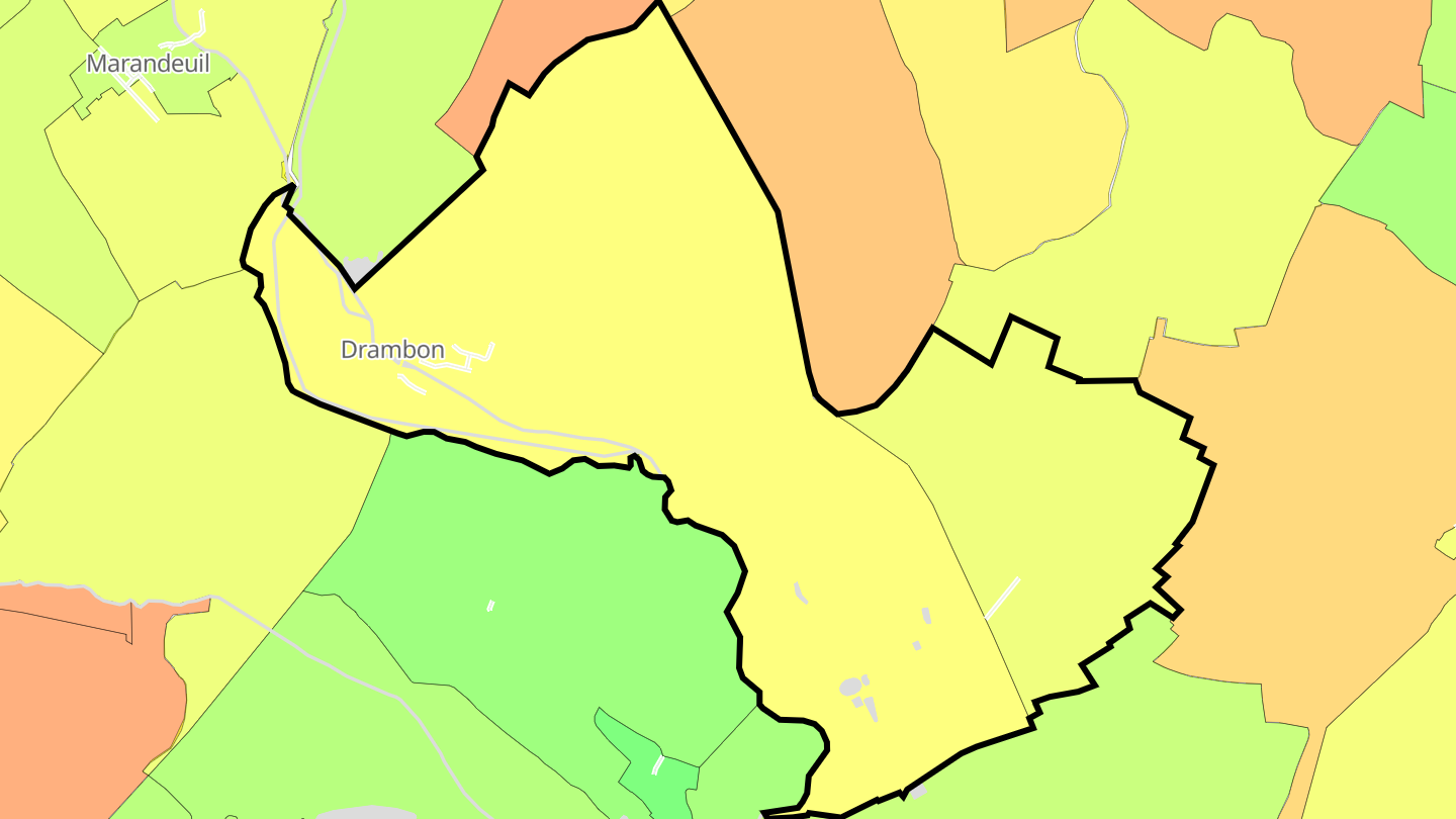 Carte des prix de l'immobilier Drambon