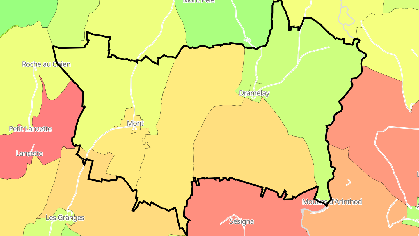 Carte des prix de l'immobilier Dramelay