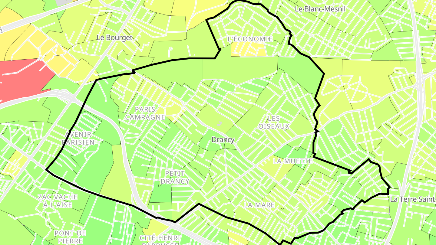 Carte des prix de l'immobilier Drancy