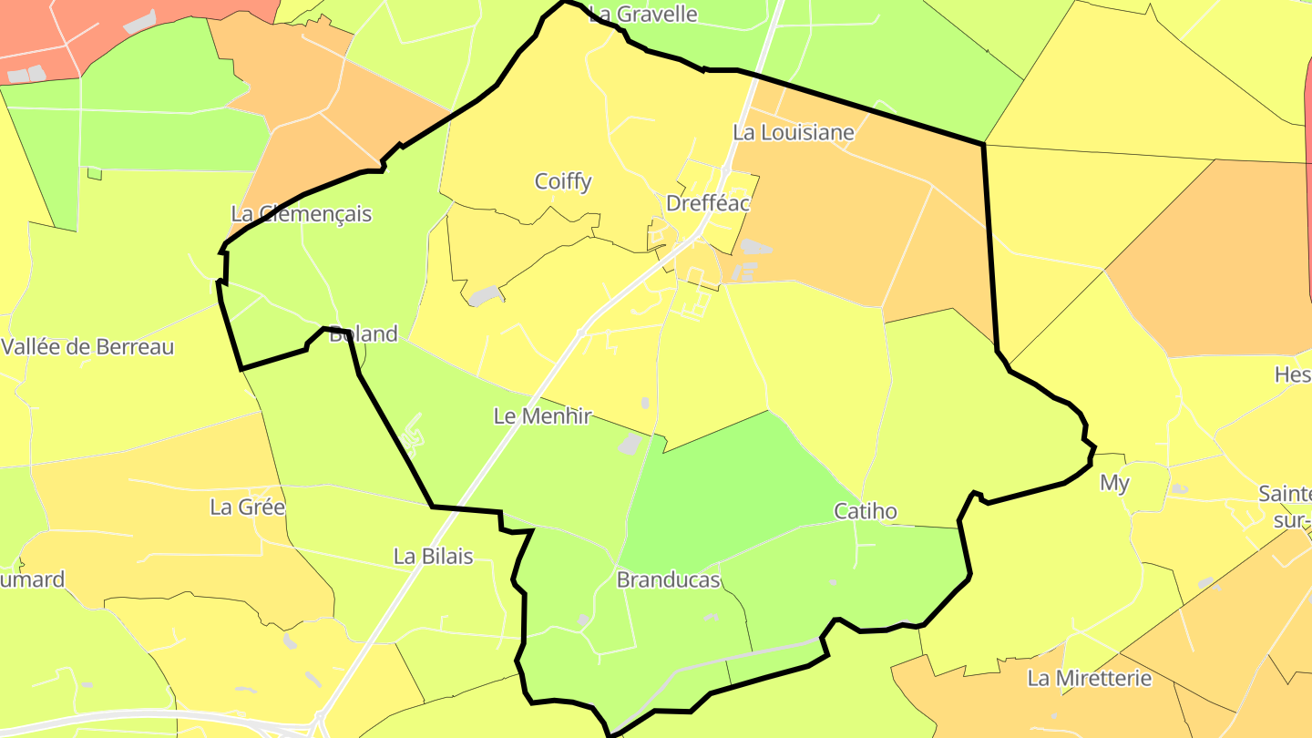 Carte des prix de l'immobilier Drefféac