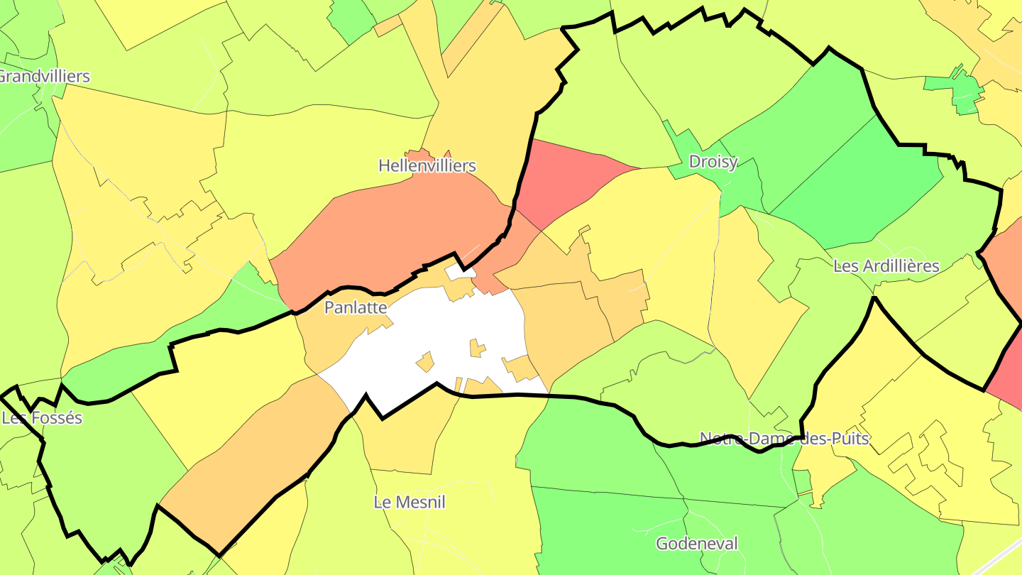 Carte des prix de l'immobilier Droisy