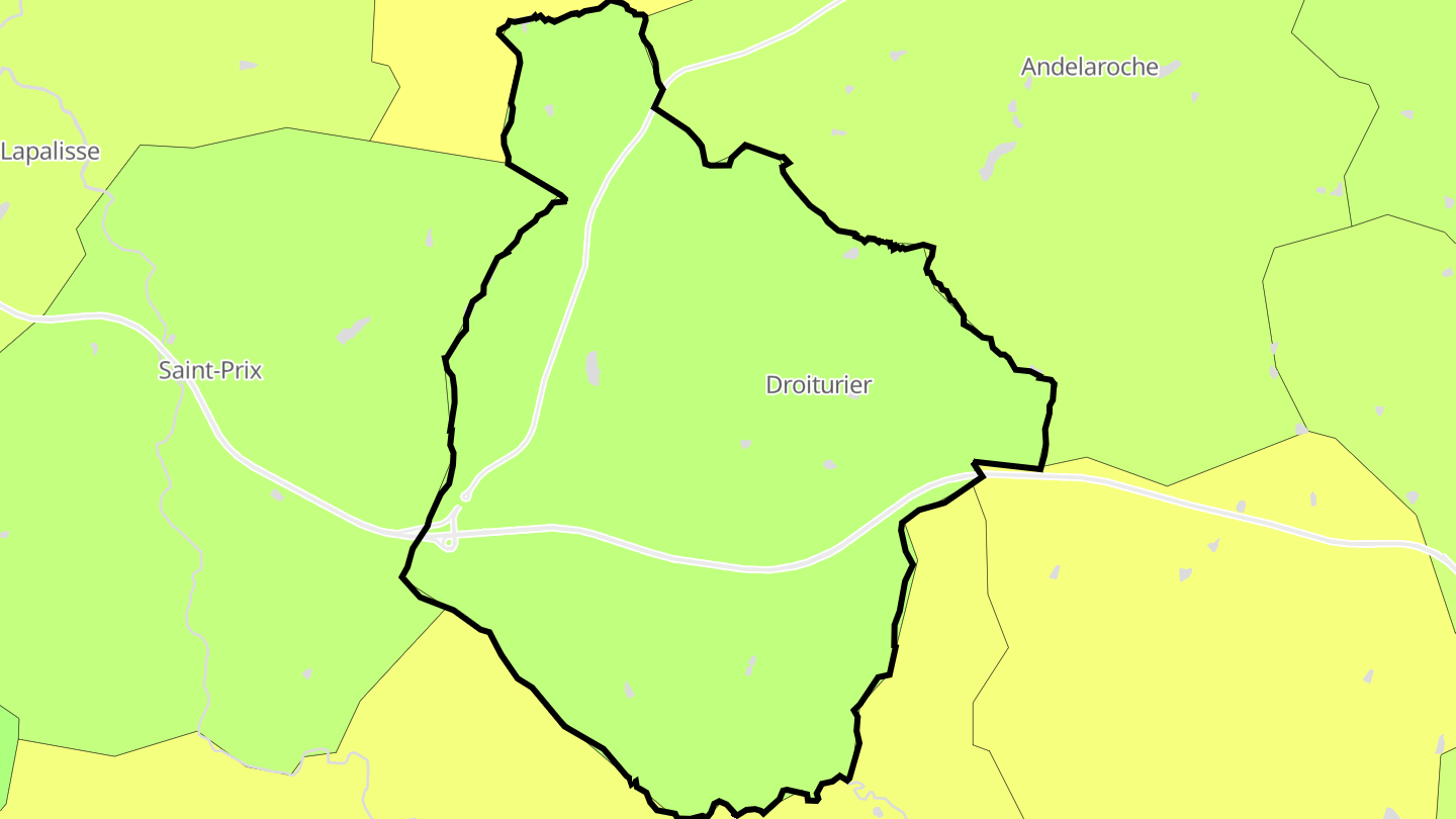 Carte des prix de l'immobilier Droiturier