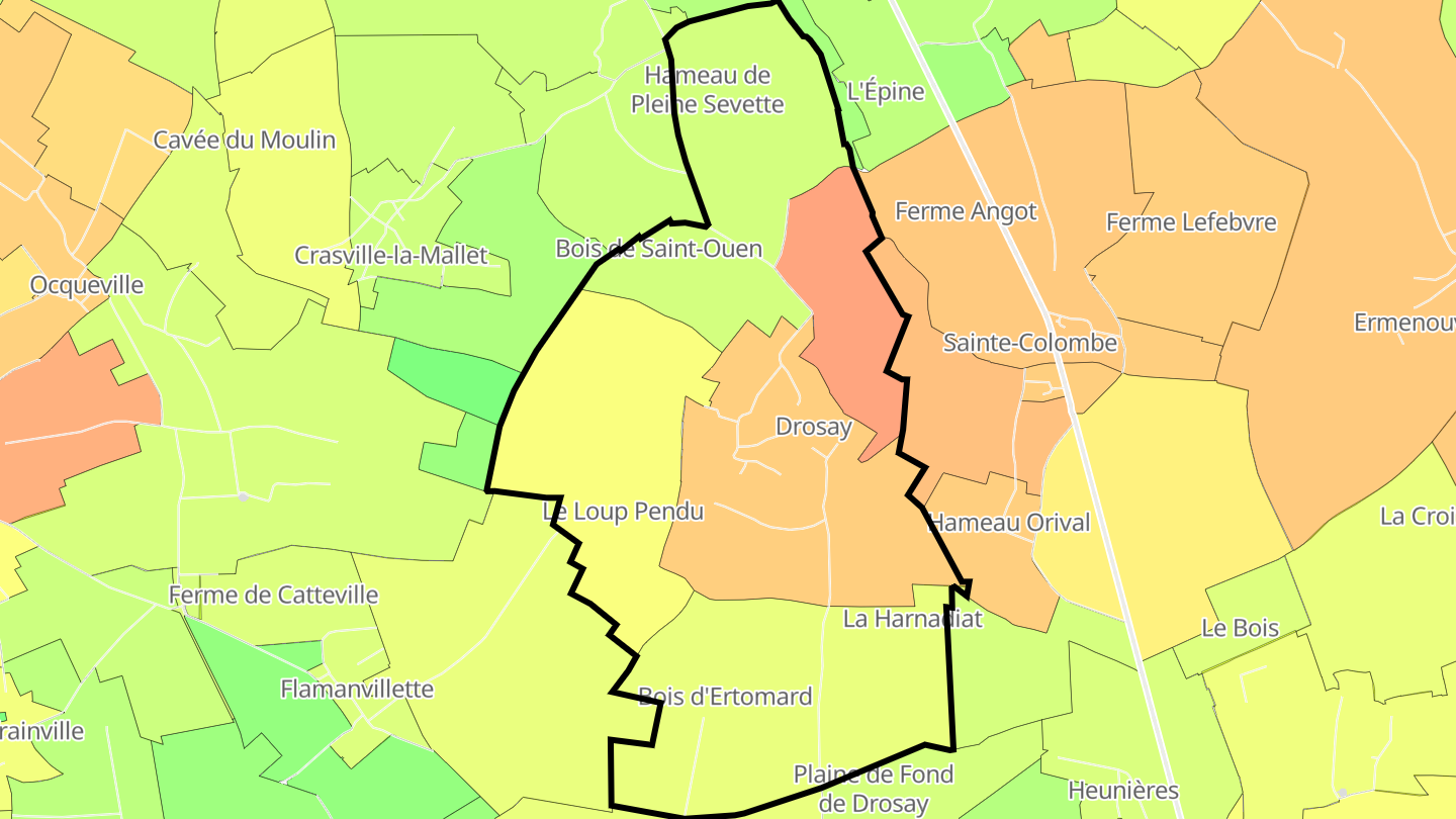 Carte des prix de l'immobilier Drosay