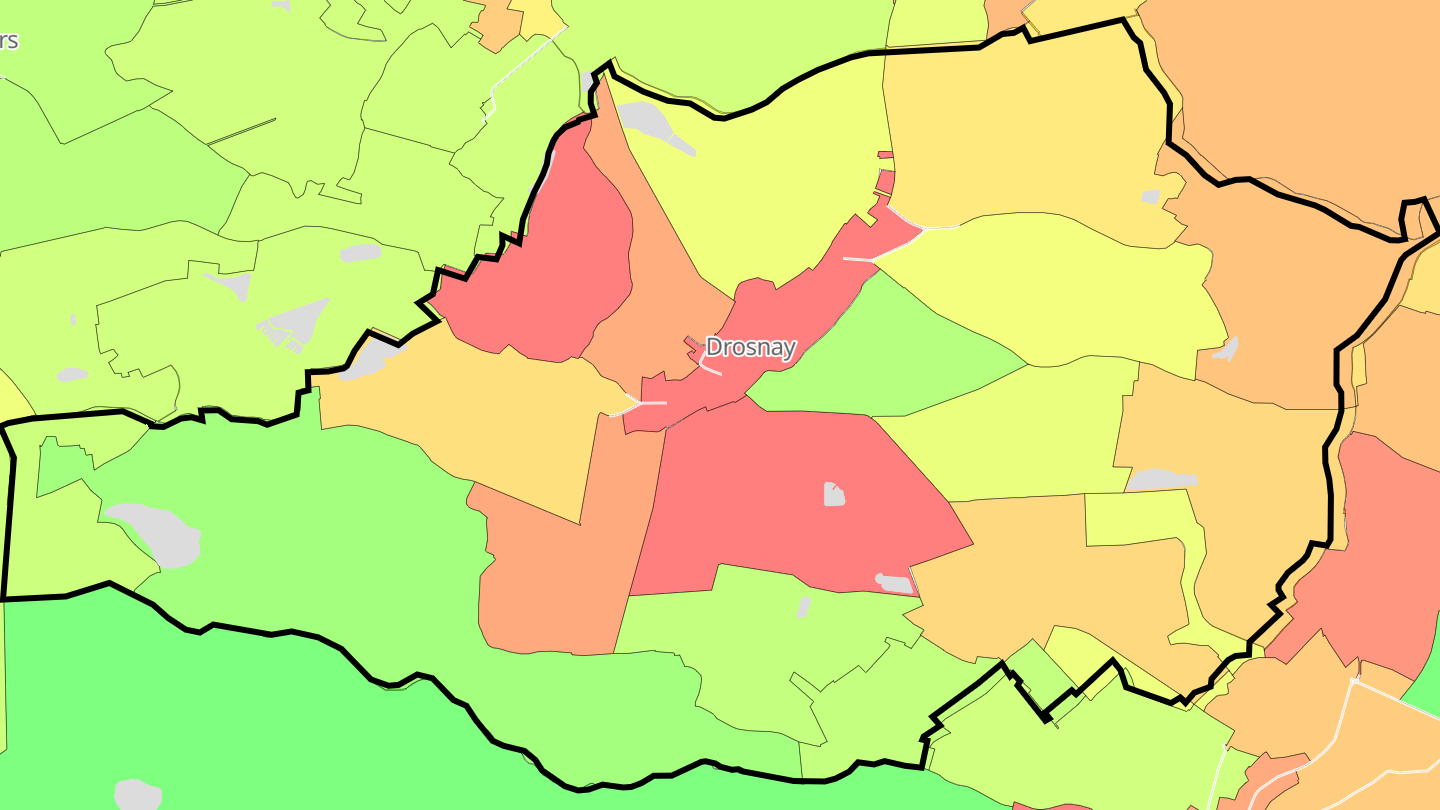 Carte des prix de l'immobilier Drosnay