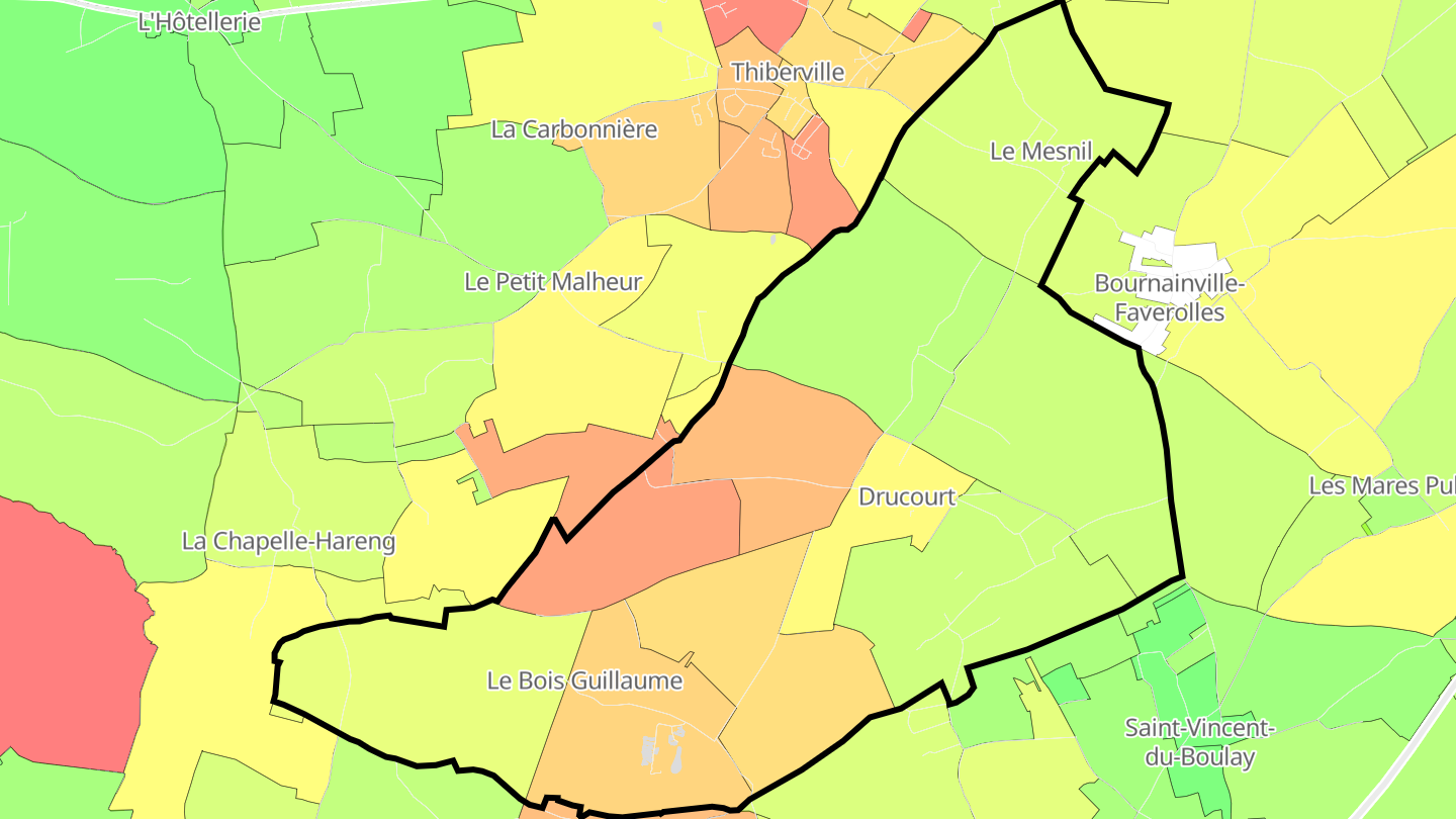 Carte des prix de l'immobilier Drucourt